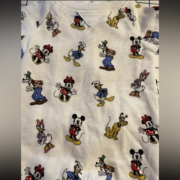 Janie and Jack X Disney Unisex Mickey & Friends French Terry Romper 0-3 months - Picture 2 of 7